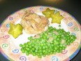 Chicken Cordon Brie with Baby Peas