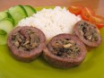 Meat rolls with mushroom stuffing