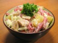 Salad with sausage, potatoes and...