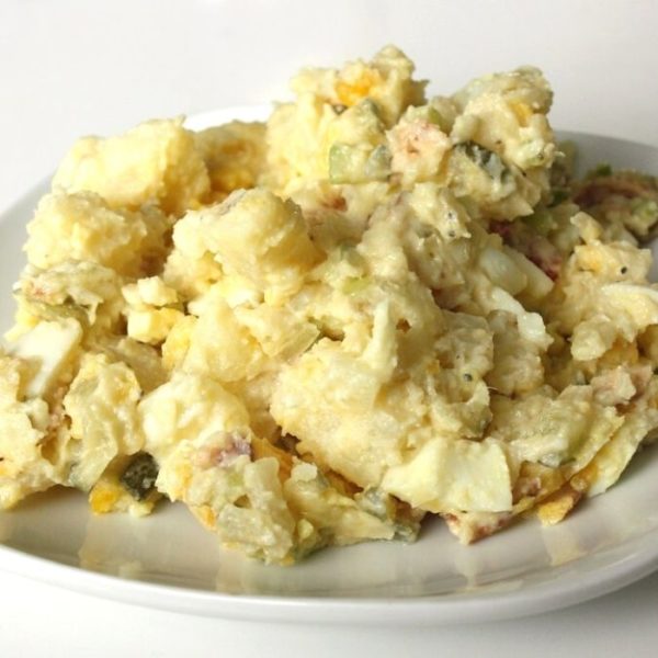 Creamy Potato Salad with Eggs, Onions and Mayonnaise