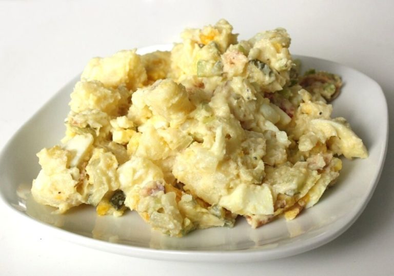 Creamy Potato Salad with Eggs, Onions and Mayonnaise